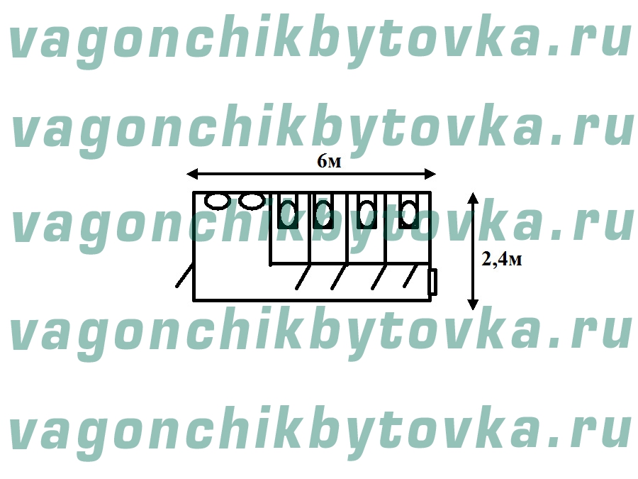 Металлический вагончик-бытовка 6м для санузла